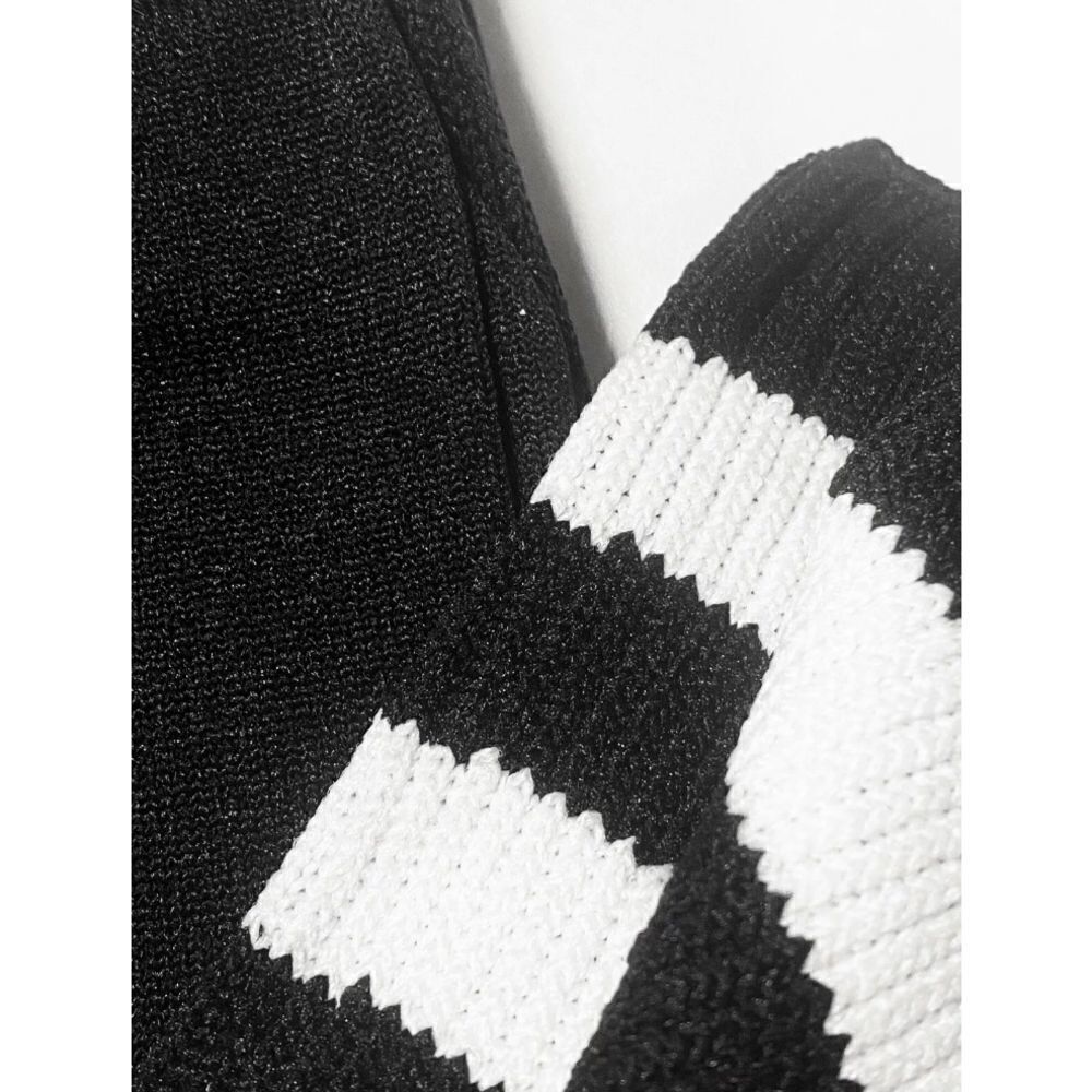 Vintage NEW American Apparel Thigh High Thick Socks Black White Stripes rare y2k - Picture 4 of 6